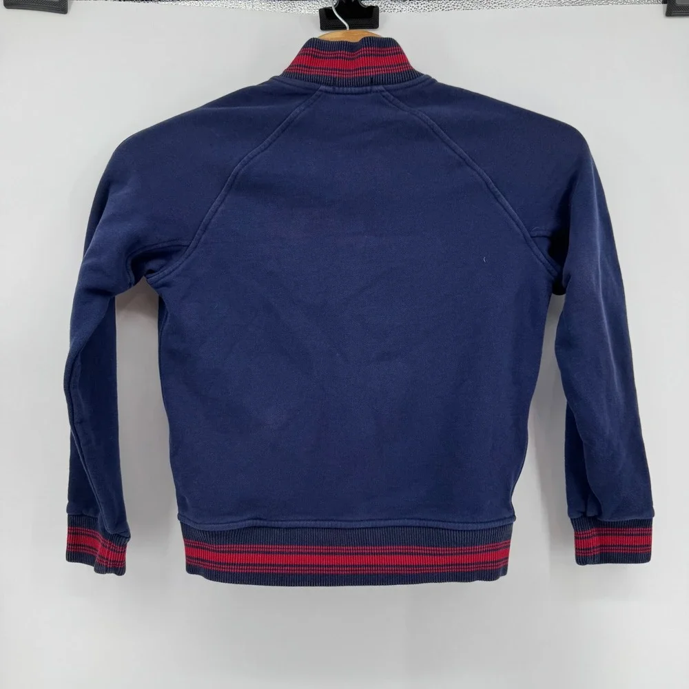 Polo Ralph Lauren Varsity Jacket Men M Navy Blue Red Embroidered Snap Sweatshirt